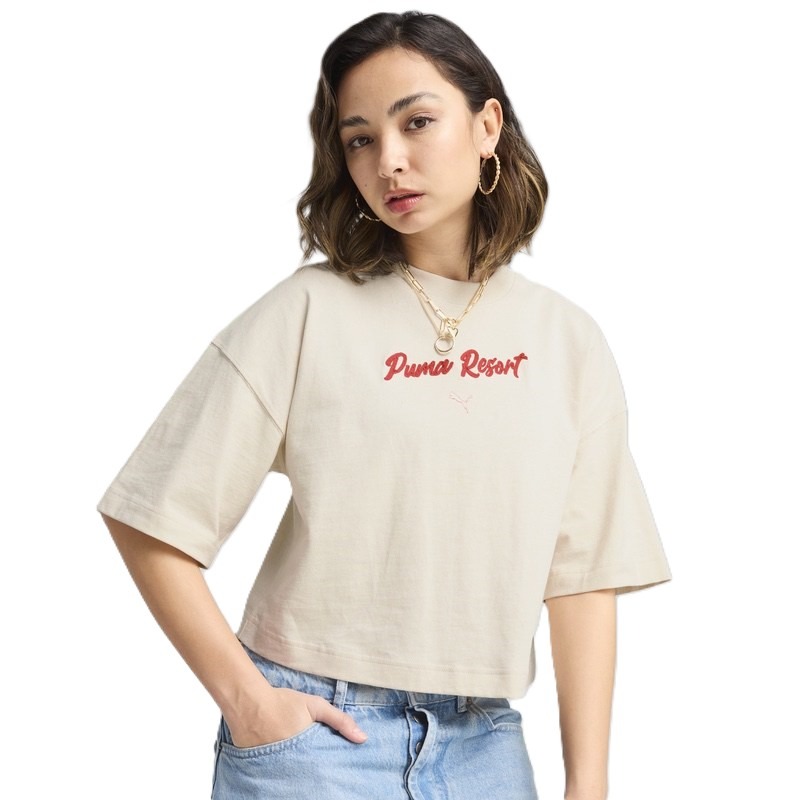 Tricou Puma PREMIUM ESS Oversized Graphic Tee Femei