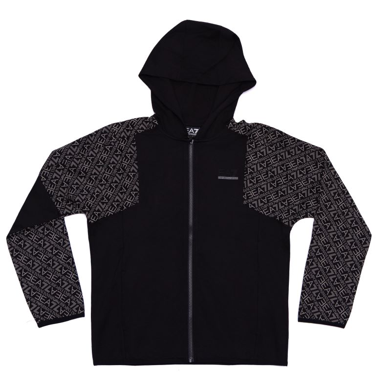 Bluza cu fermoar EA7 TRAIN GRAPHIC SERIES BOY HOODIE FZ COFT MONOGRAM LOGO Copii