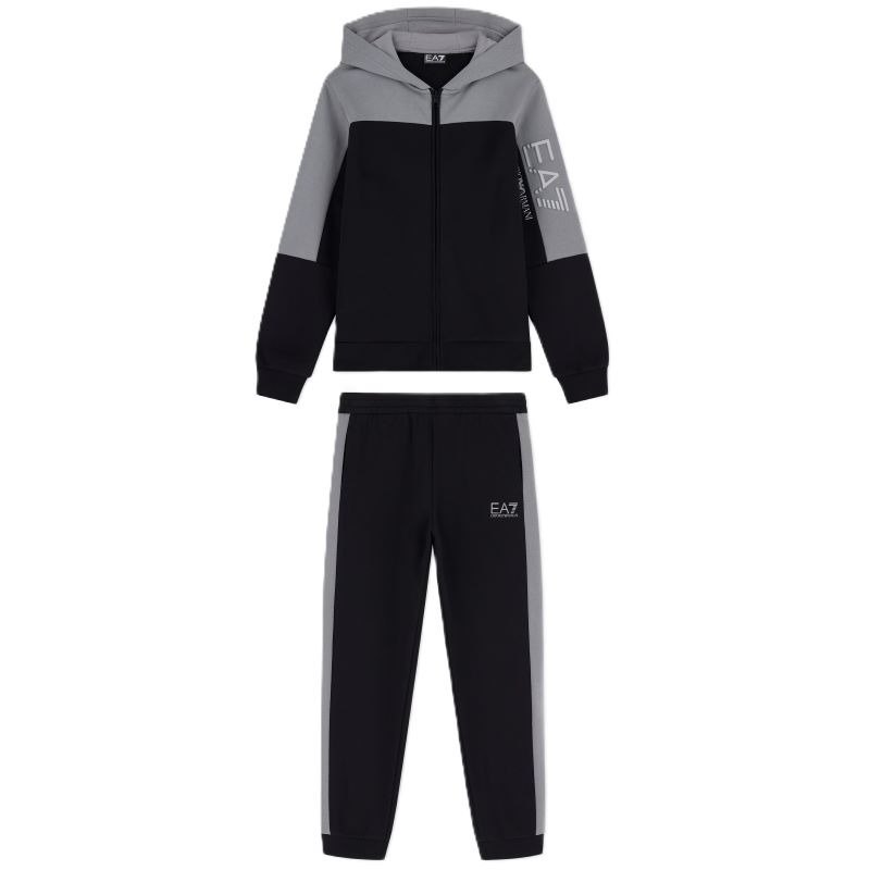 Trening EA7 TRAIN ATHLETIC COLOUR BLOCK BOY T-SUIT HOODIE FZ CH BR Unisex Copii