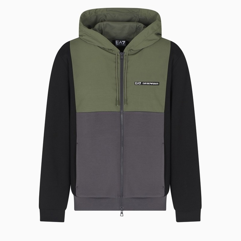 Bluza cu fermoar EA7 TRAIN ATHLETIC COLOUR BLOCK M HOODIE FZ NYLON Barbati