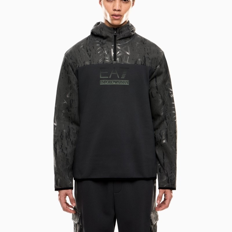 Bluza cu fermoar EA7 TRAIN GRAPHIC SERIES M HOODIE HZ CO MONOGRAM INFILL Barbati