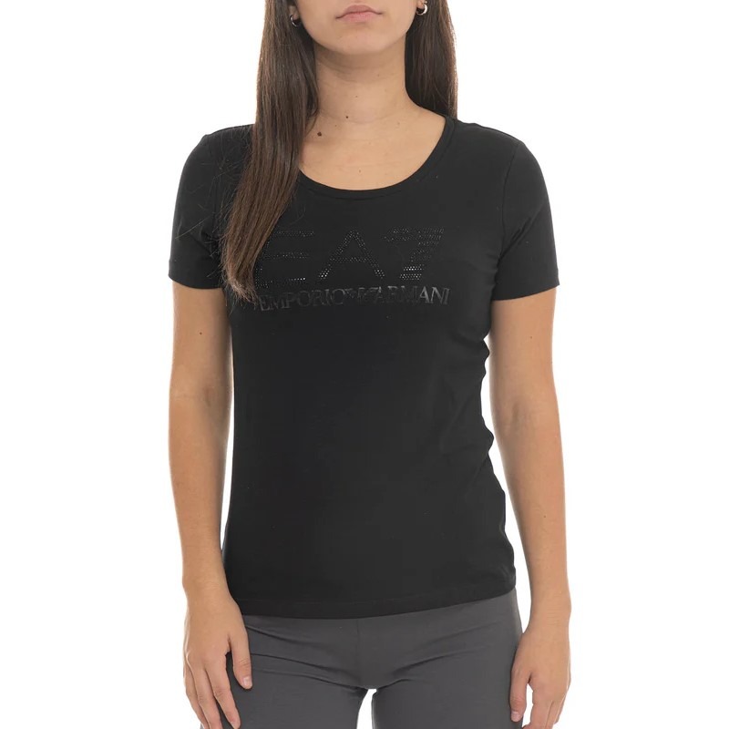 Tricou EA7 TRAIN LOGO SERIES W TEE SS RN FANCY STRASS Femei