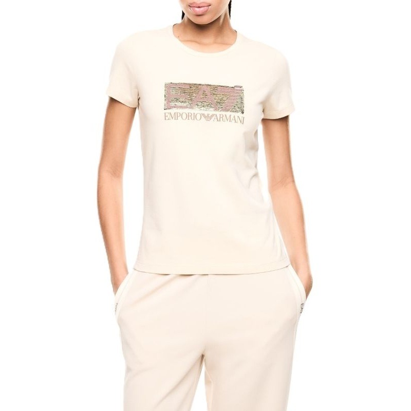 Tricou EA7 TRAIN LOGO SERIES W PAILLETS TEE CROSSOVER Femei
