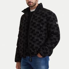 Geaca EA7 MOUNTAIN M POLY DOWN HOODED JACKET MONOGRAM VELVET Barbati