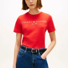 Tricou Tommy Hilfiger REG CORP LOGO C-NK SS Femei