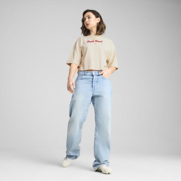 Tricou Puma PREMIUM ESS Oversized Graphic Tee alb