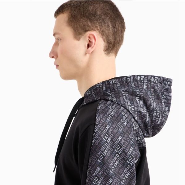 Bluza cu fermoar EA7 M HOODIE FZ MONOGRAM PRINTED Barbati