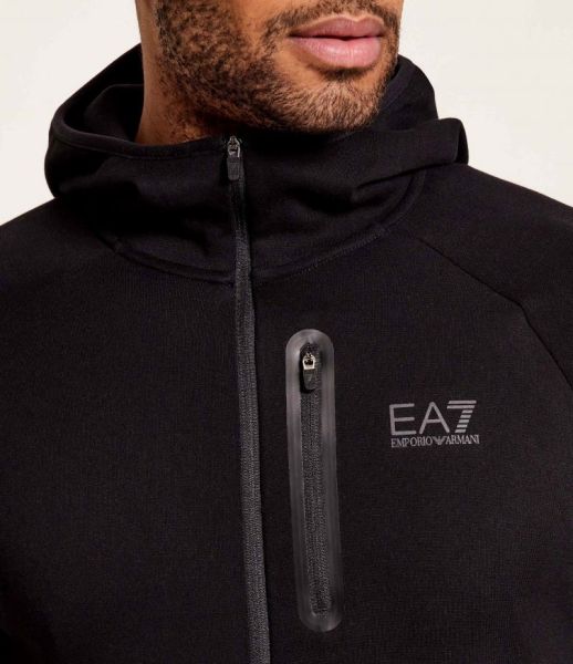 Bluza cu fermoar EA7 NATURAL VENTUS7 M HOODIE FZ neagră