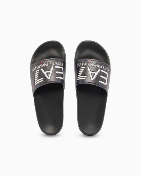  SLIPPER 【ブラック】【27㎝】 Papuci EA7 WATER SPORTS VISIBILITY SLIPPER U Barbati
