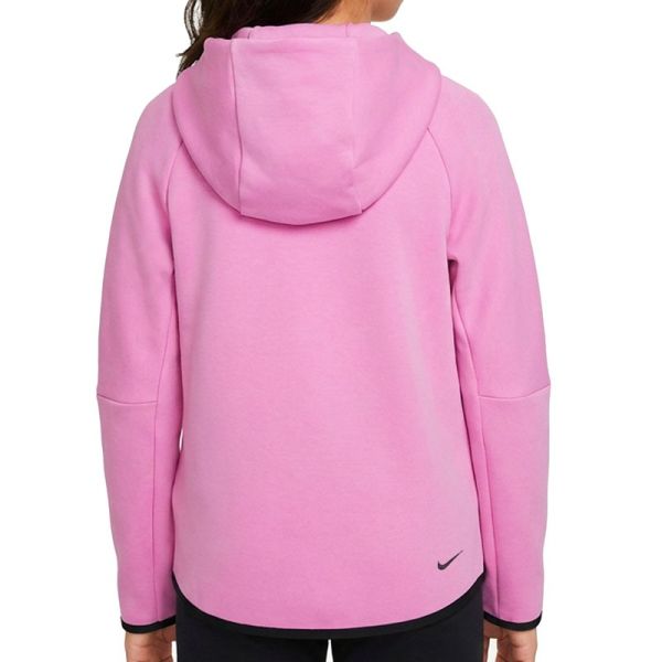 Bluza cu fermoar Nike G NSW TCH FLC HD FZ LS - PD roz-negru