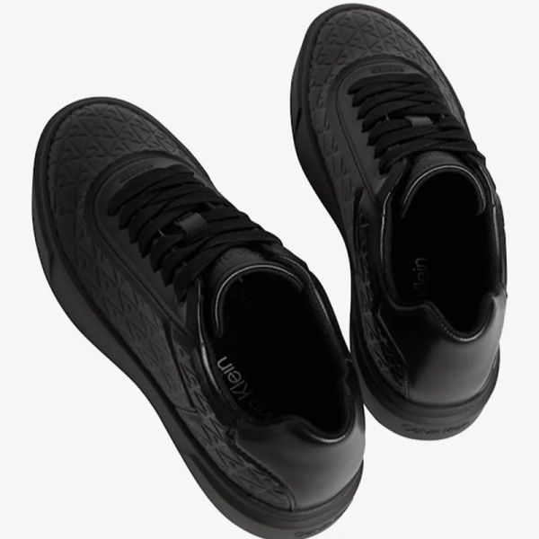 Pantofi sport Calvin Klein BASKET CUPS LACE UP AOP LTH negri