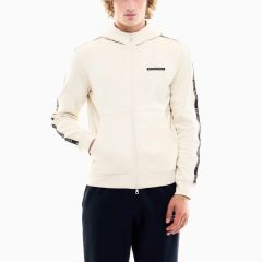 Bluza cu fermoar EA7 TRAIN LOGO SERIES M TAPE HOODIE FZ BR Barbati