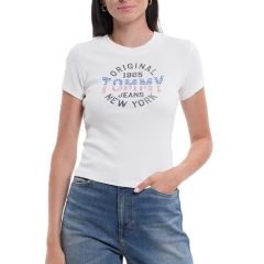 Tricou Tommy Hilfiger TJW SLIM SH TOMMY NY RIB TEE Femei