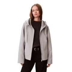 Jacheta Calvin Klein DBL FACE WOOL JACKET W/ HOOD Femei