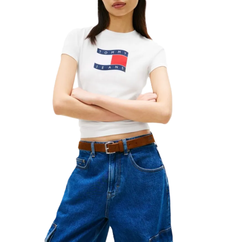 Tricou Tommy Hilfiger TJW SLIM WAVY FLAG TEE EXT Femei