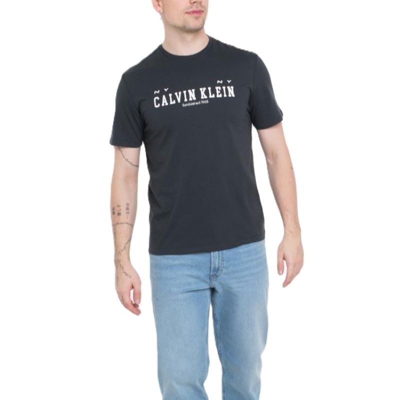 Tricou Calvin Klein SS 30S WHSL CALVIN COLL WORD GRA Barbati