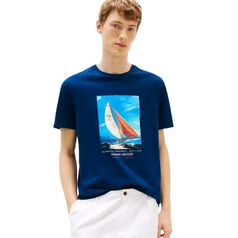 Tricou Tommy Hilfiger HILFIGER COLOR PHOTOPRINT TEE Barbati
