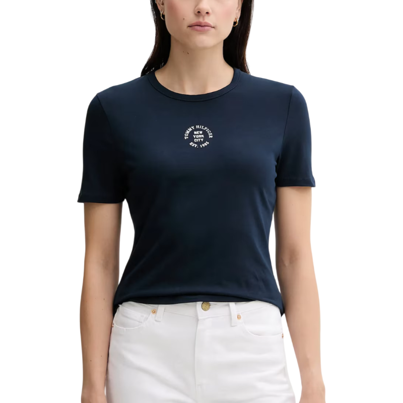 Tricou Tommy Hilfiger STAMP LOGO SLIM C-NK SS TEE Femei